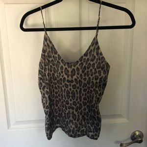 Pure silk leopard print tank